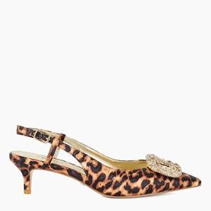 NWOB $155 Dune Centerpiece Leopard Print Slingbacks